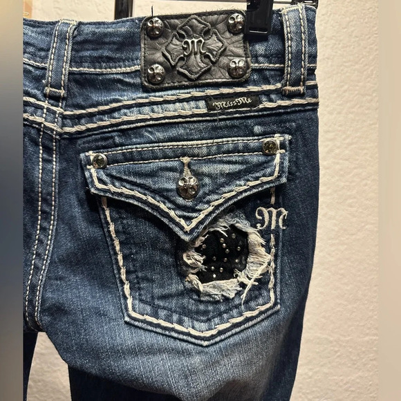 Miss me studded/rigged jeans size 27 - Picture 10 of 15